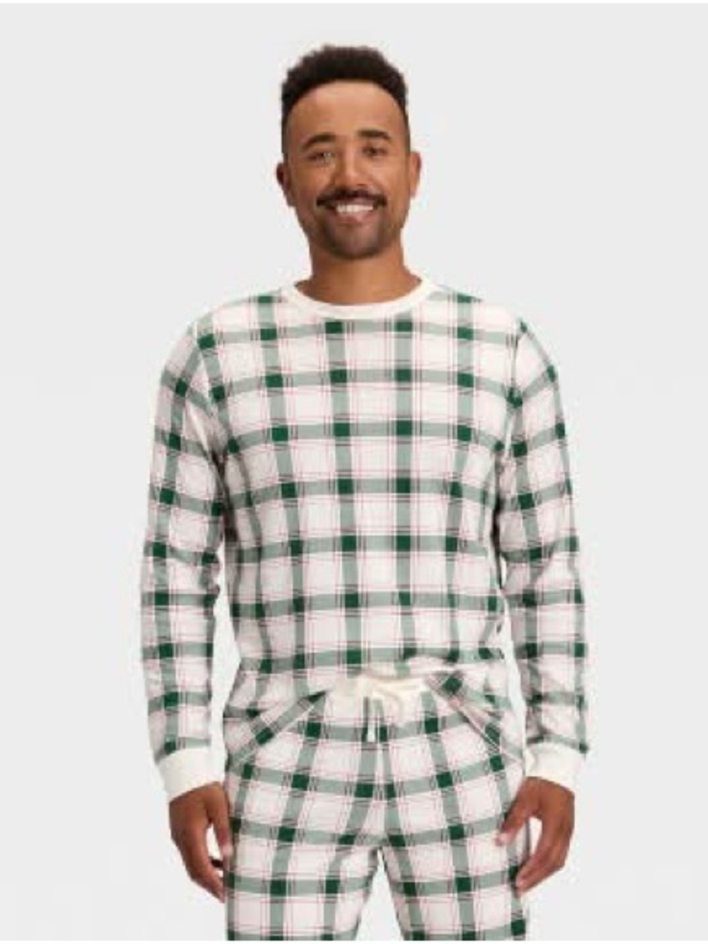 Wondershop Plaid Ribbed Long Sleeve Pajama Shiet, Men’s XL NWT